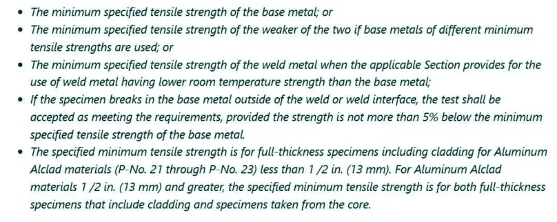 ASME tensile test passing criteria How to Write a Welding Procedure Specification (WPS): Complete Guide Here.