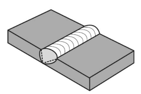 Single V groove weld