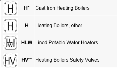 Heating Boilers stamps– Section IV
