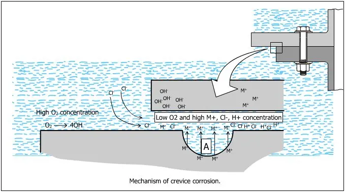 Crevice Corrosion and Its Prevention 2 crevice corrosion mechanism Crevice Corrosion and Its Prevention