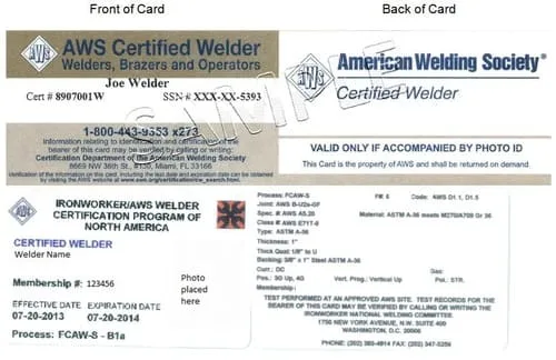 aws welder certification welding certification