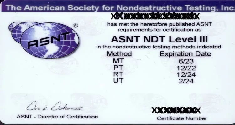 NDT certification