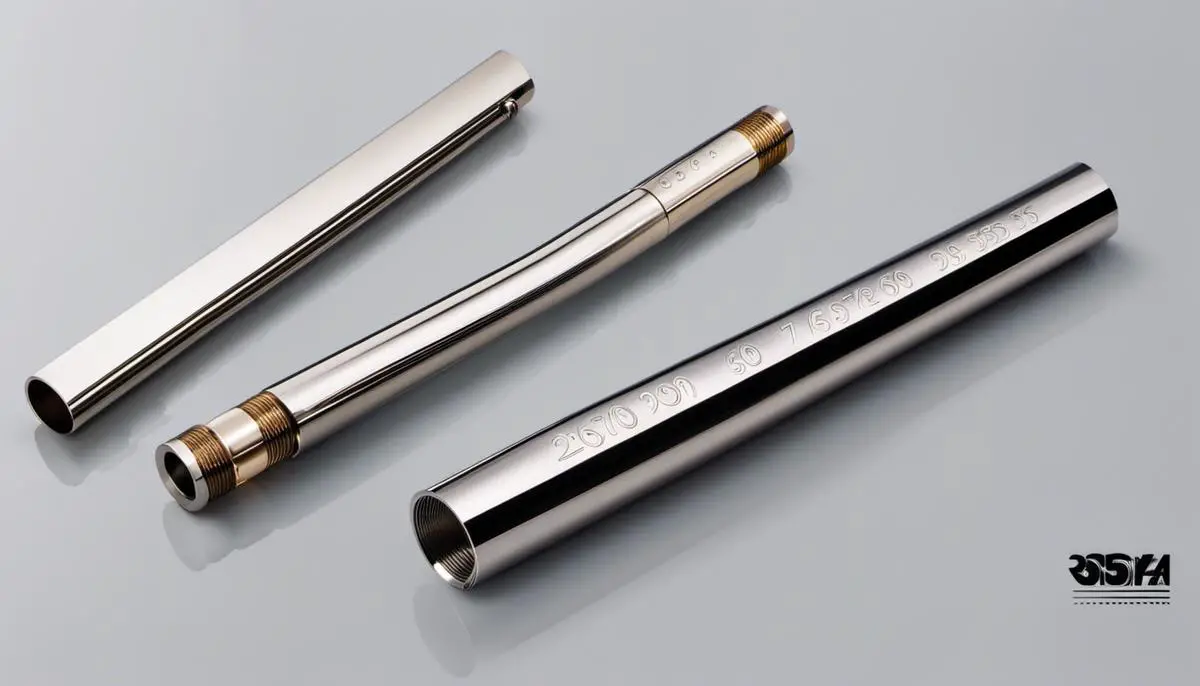 A comparison image between 18-8 and 304 stainless steel, showcasing their differences for someone visually impaired