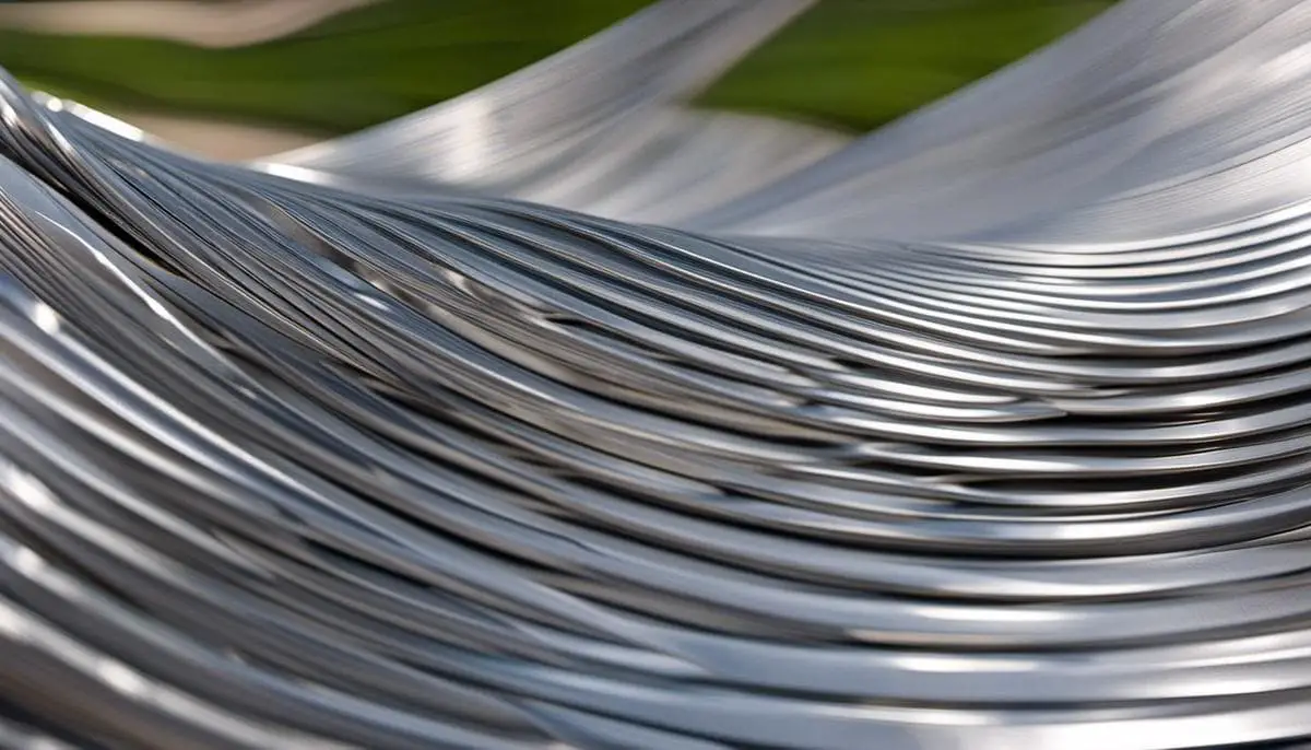 A close-up of galvanized steel showing its magnetism.