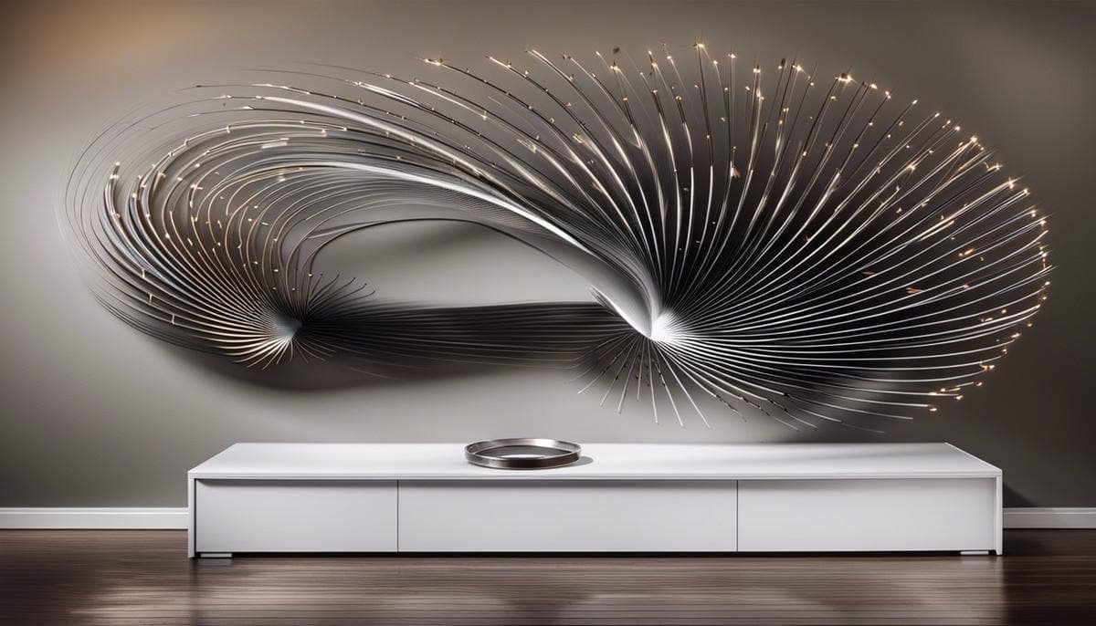 An image showing the magnetism phenomenon with the interaction of magnetic fields and objects.